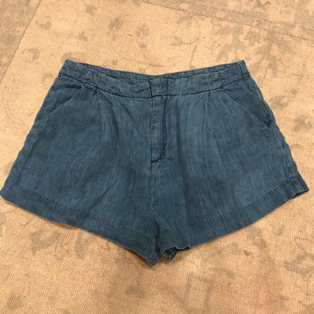 Free People linen high waist chambray shorts